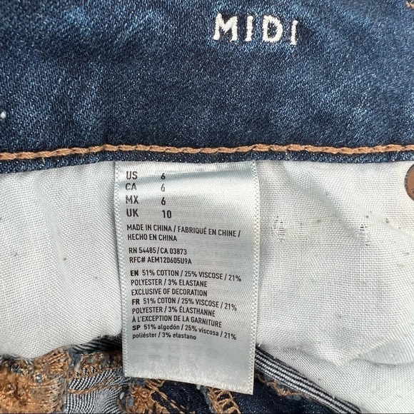 American Eagle Outfitters Midi Cut Off Super Super Stretch Shorts Size 6 Womens - Picture 4 of 9